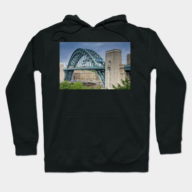 Tyne Bridge and Newcastle Quayside Hoodie by MartynUK